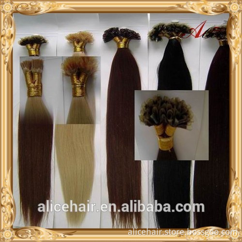 Wholesale double drawn remy european nail tip hair extension
